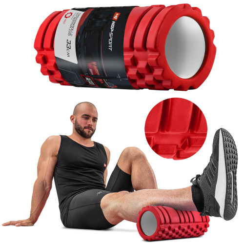 Масажний ролик  Hop-Sport HS-A033YG EVA 33 см red - фото №5